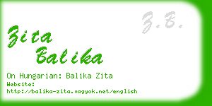 zita balika business card